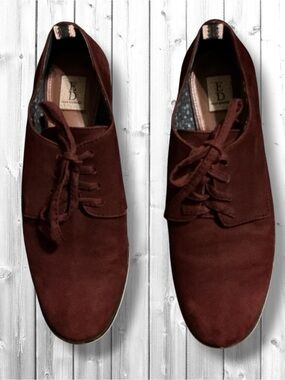 🌻Ellen DeGeneres Women's Burgundy Suede Lace-Up Flats